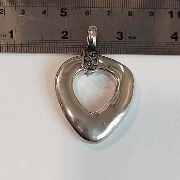 Sterling Silver 925 Heart Pendant Minimalist Design - Picture 6 of 13